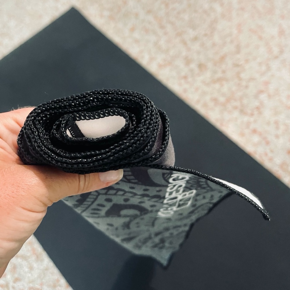 Yoga Design Lab Hot Yoga Towel (Yoga Mat Towel)  in Black with Mandala Print - Picture 8 of 8